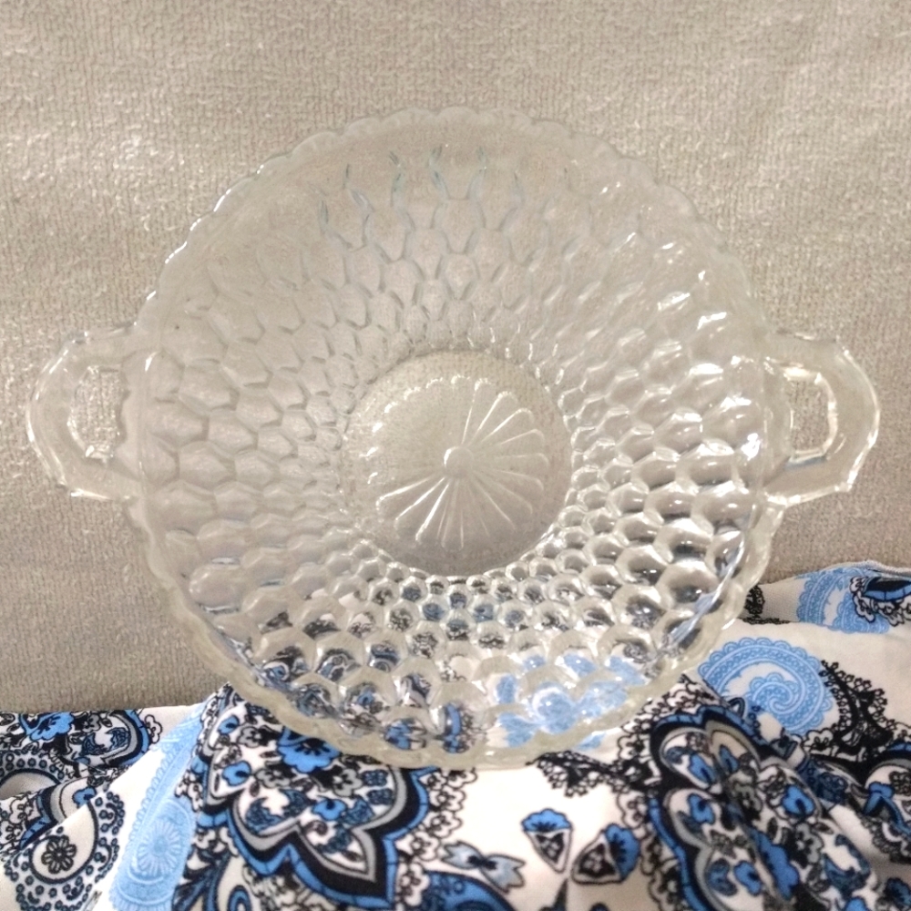 Vintage Inghon Clear Honeycomb Pattern by Indiana Glass Candy Dish